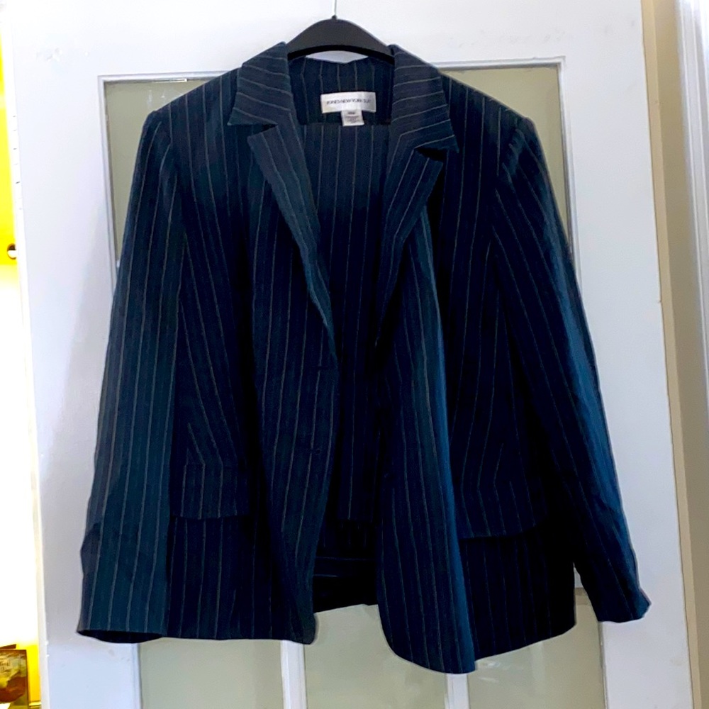 Jones of New York Blue Pinstripe Pants Suit